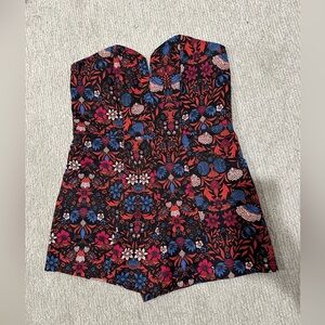 H&M Conscious Strapless Floral Romper, size 8